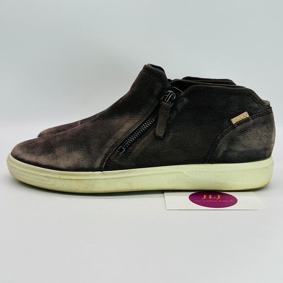 ECCO Women's Soft 7 Gray Nubuck Side Zip Ankle Sneaker Booties Size 42 EU/ 11 US - Picture 5 of 11